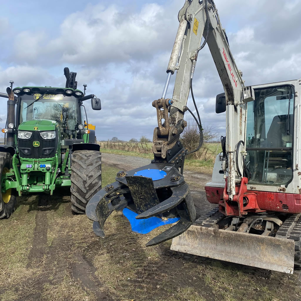 Tractor and excavator