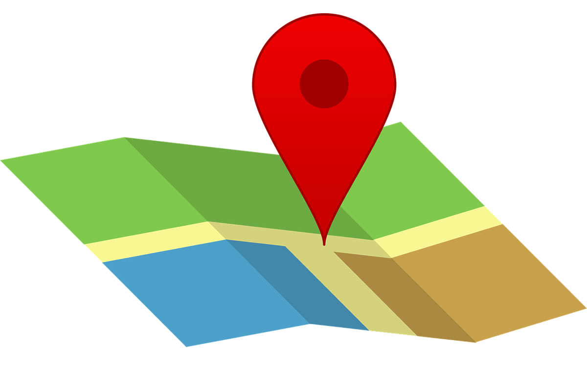 Map with locator icon