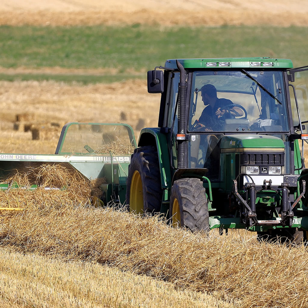 Tractor in field